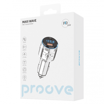 Proove Proove FM Transmitter Maxi Wave 30W (PD+QC3.0) Type - C+USB Zilver Proove 6