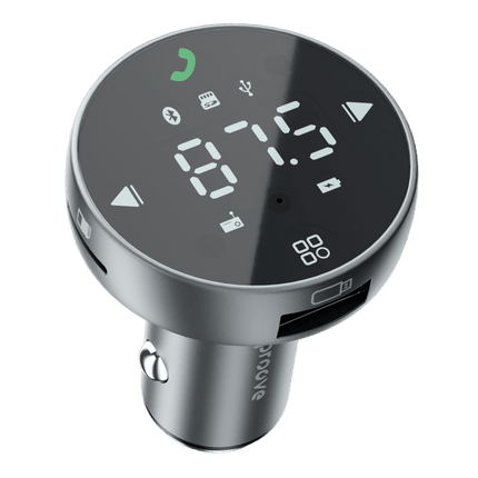 Proove Proove FM Transmitter Sound Sync 30W (PD+QC3.0) TypeC+USB Grijs – Muziekstreaming en Snelladen in één Compacte Oplossing Proove 4