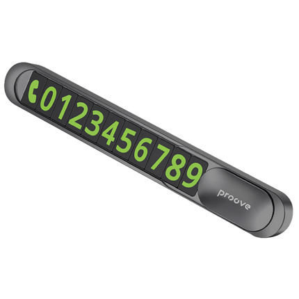 Proove Metal Lock Parkeer Nummerplaat voor Auto – Aluminium Legering – Met Magnetische Schuifafdekking en Lichtgevende Cijfers – 5 Cijfersets – Donkergrijs - VCTparts.nl