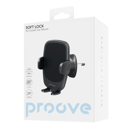 Proove Soft Lock Universele Verstelbare Autohouder voor Smartphone (4.7 - 6.9 inch) - Ventilatierooster Bevestiging - Stijlvol Zwart Design voor Veiligheid en Gebruiksgemak - VCTparts.nl