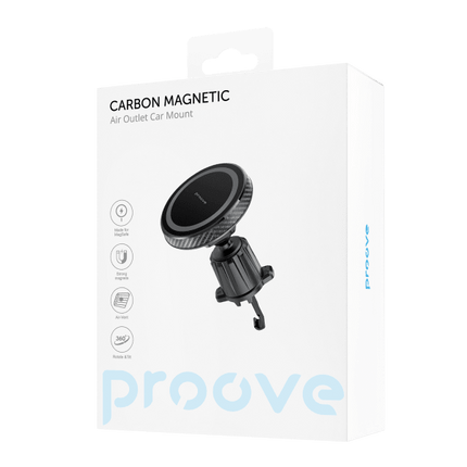 Proove Telefoonhouder Carbon Magnetische Bevestiging – Robuuste Metalen Haak voor Ventilatiegrille – Zwart - VCTparts.nl