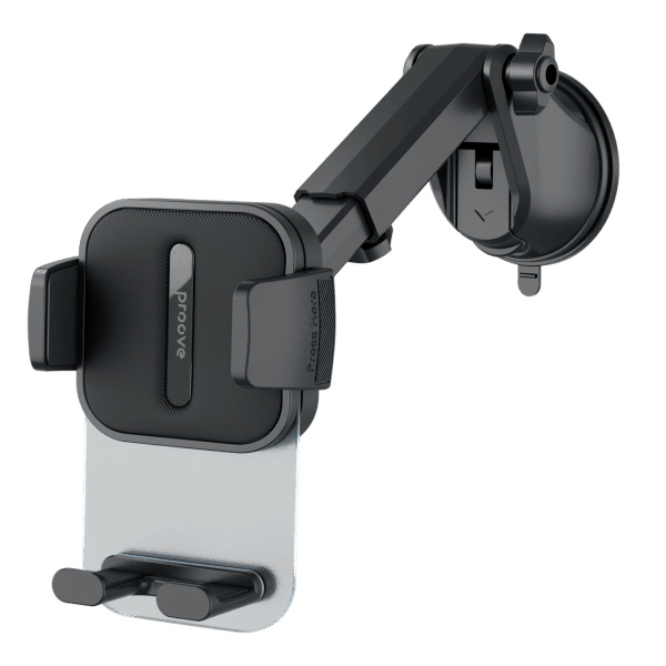 Proove Telefoonhouder Crystal Clamp met Zuignap Bevestiging voor Dashboard/Voorruit Zwart voor Smartphones 4.7 - 6.9 Inch - VCTparts.nl