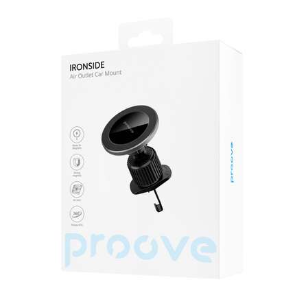 Proove Telefoonhouder Ironside Magnetische Bevestiging – Robuuste Metalen Haak voor Ventilatiegrille – Speciaal voor iPhone 12+ met MagSafe – Zwart - VCTparts.nl