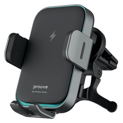 Proove Proove Triple Clamp Pro 15W Draadloze Telefoonhouder Auto Ventilatierooster en Dashboard Zuignap Metallic Grijs – Geavanceerde Oplading en Secure Hold Proove 1