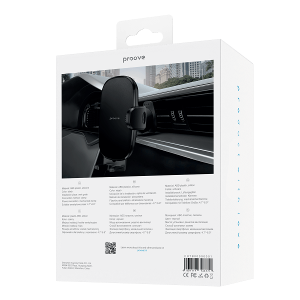 Proove Tumbler Auto Telefoonhouder voor Ventilatierooster – Verstelbare Klem – Geschikt voor Smartphones 4.7 t/m 6.9 inch – ABS &amp; Siliconen – Zwart - VCTparts.nl