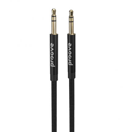 Proove Weft AUX Kabel 3.5mm – 1 Meter – Nylon Gevlochten – Verwardingsvrij – Zinklegering Connectoren – Zwart – Geschikt voor Auto en Dagelijks Gebruik - VCTparts.nl