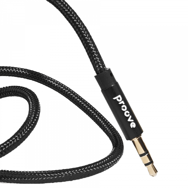 Proove Weft AUX Kabel 3.5mm – 1 Meter – Nylon Gevlochten – Verwardingsvrij – Zinklegering Connectoren – Zwart – Geschikt voor Auto en Dagelijks Gebruik - VCTparts.nl