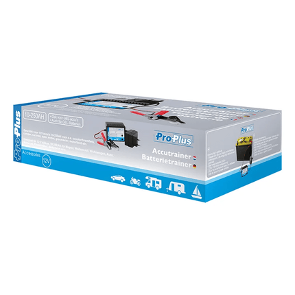 ProPlus Accutrainer 230V naar 12V 10 - 250AH Adapter Oplader met Accuklem - VCTparts.nl