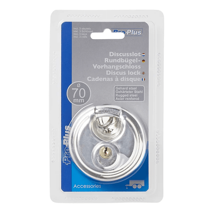 ProPlus Discusslot 90mm Hangslot Rond Gehard Staal voor Aanhanger - VCTparts.nl