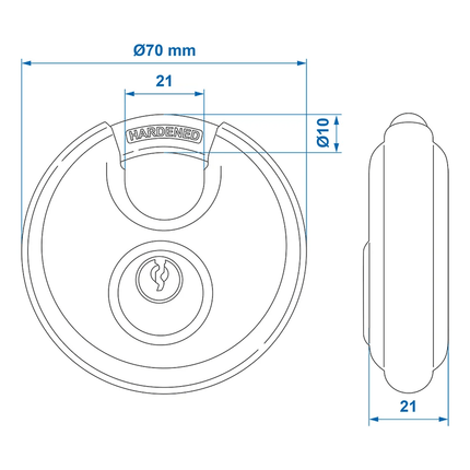 ProPlus Discusslot 90mm Hangslot Rond Gehard Staal voor Aanhanger - VCTparts.nl