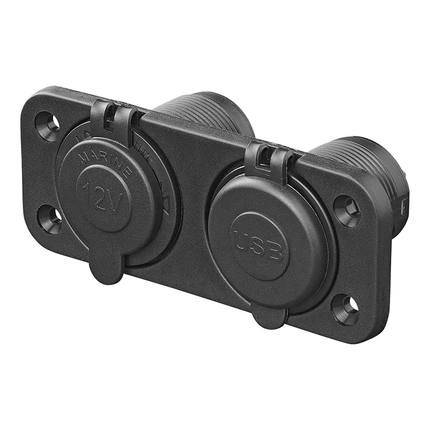 ProPlus Inbouw kit: 12V Stekkerdoos + USB Snellader Type A + C 2-weg 3A [Sigarettenaansteker Autocontraplug USB-C] - VCTparts.nl