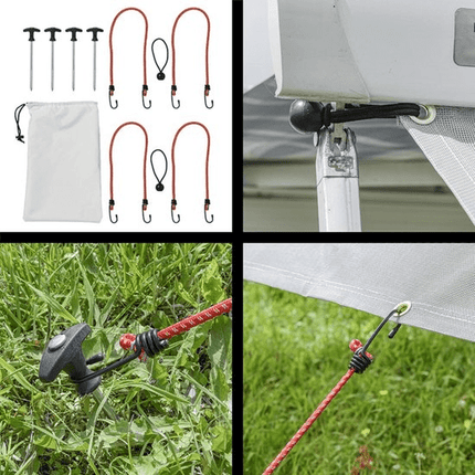 ProPlus Lichtgrijze Luifel Zonwering 430x200cm - UV-bescherming en Windscherm voor Kamperen en Camper - VCTparts.nl