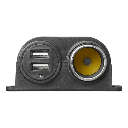 ProPlus Opbouw-Sigarettenaanstekerdoos met 2x USB Type A 2100mA - 12V/24V Laadcontactdoos voor Voertuigen - VCTparts.nl
