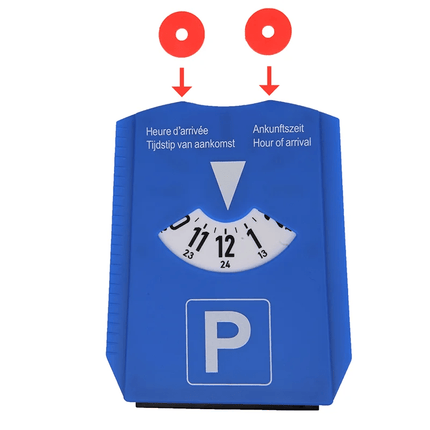 ProPlus Parkeerschijf Blauwe Kaart NL D F GB met IJskrabber & Winkelwagenmuntjes - VCTparts.nl