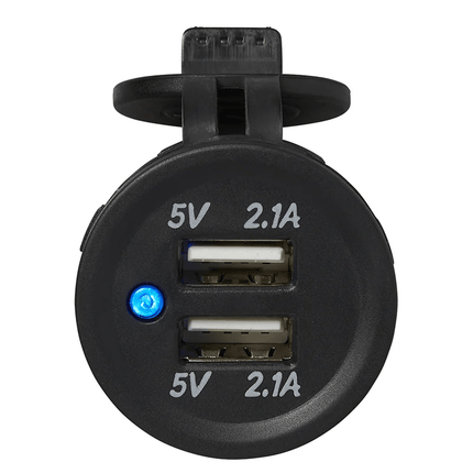 ProPlus USB-Inbouwdoos Tweevoudig Type A 2x2100mA 12V/24V - Laadcontactdoos met Dop - VCTparts.nl