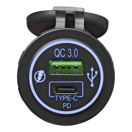 ProPlus USB snellader inbouw 2-weg 12/24V 3A type A + C - Laadcontactdoos met Dop - VCTparts.nl
