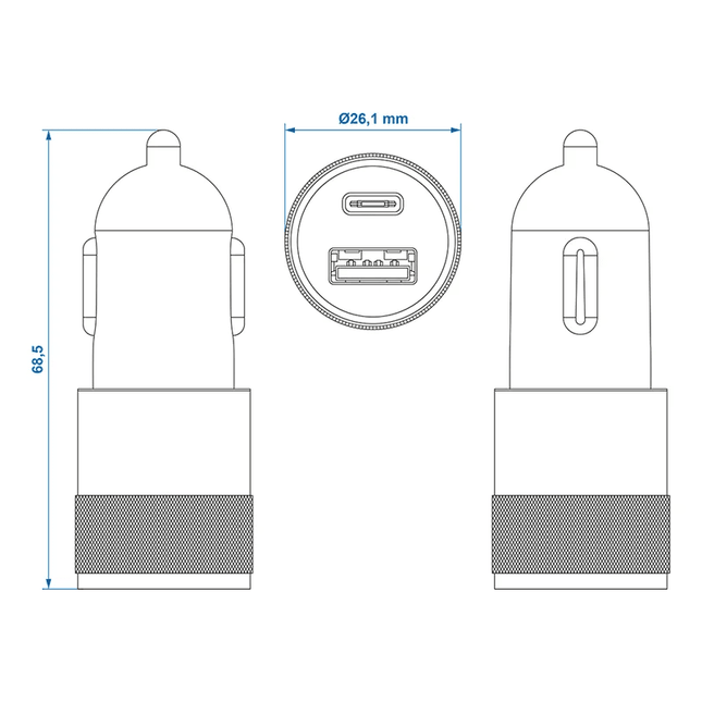 ProPlus ProPlus Dubbele USB Snellader Type A + C 12/24V 3100mA - Universele Autolader PAT Europe 2