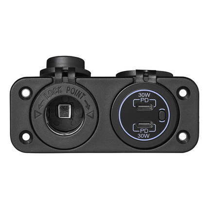 ProPlus ProPlus Inbouw Kit 12V Stekkerdoos met 2x USB C Snellader 3A voor Auto PAT Europe 5