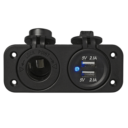 ProPlus ProPlus Inbouw kit: Stekkerdoos DIN + USB poort dubbel type A 2x2100mA - 12V/24V PAT Europe 3