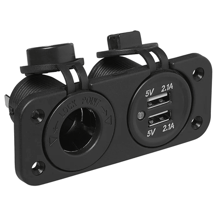 ProPlus ProPlus Inbouw kit: Stekkerdoos DIN + USB poort dubbel type A 2x2100mA - 12V/24V PAT Europe 8