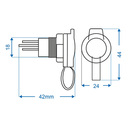 ProPlus ProPlus Inbouwdoos DIN 12V/24V - 16A – Stroomvoorziening Sigarettenaansteker PAT Europe 2