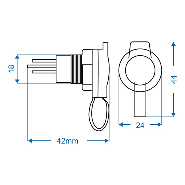 ProPlus ProPlus Inbouwdoos DIN 12V/24V - 16A – Stroomvoorziening Sigarettenaansteker PAT Europe 2