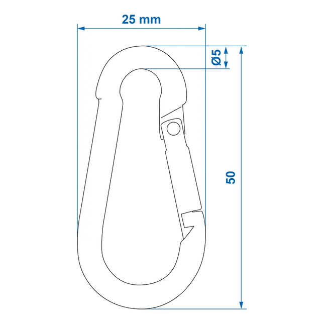 ProPlus ProPlus Karabijnhaak Metaal 5x50mm - 2 stuks Sterke Bevestigingshaak Carabijn Musketon PAT Europe 2