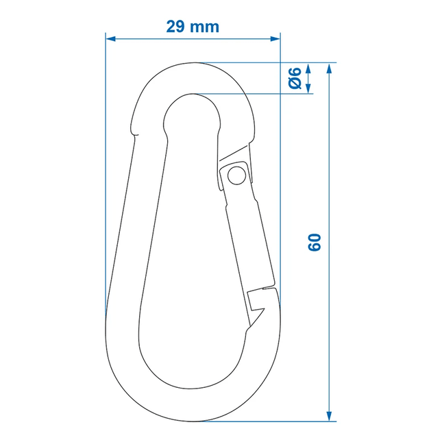 ProPlus ProPlus Karabijnhaak Metaal 6x60mm - 2 stuks Sterke Bevestigingshaak Carabijn Musketon PAT Europe 2