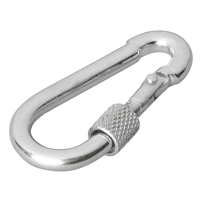 Prophlus Carabiner Metall 6x60 mm mit Schraubenverschluss - 2 Stücke starker Montagehaken Carabine Musketon