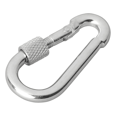 Prophlus Carabiner Metall 8x80 mm mit Schraubenverschluss - 2 Stücke starker Montagehaken Carabine Musketon