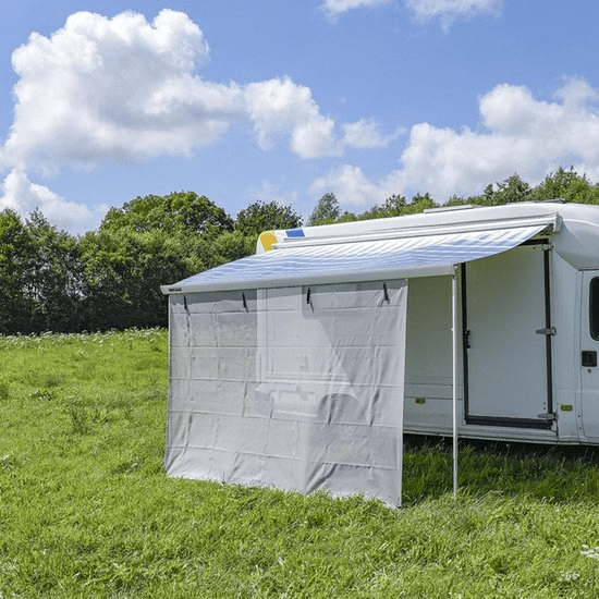 ProPlus Lichtgrijze Luifel Zonwering 430x200cm - UV - bescherming en Windscherm voor Kamperen en Camper - VCTparts.nl