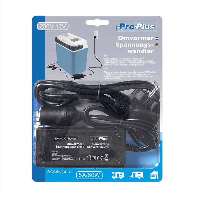 ProPlus ProPlus Omvormer 230V - 12V Stekker naar Sigarettenaansteker Autoplug 60W 5A Converter Transformator PAT Europe 2