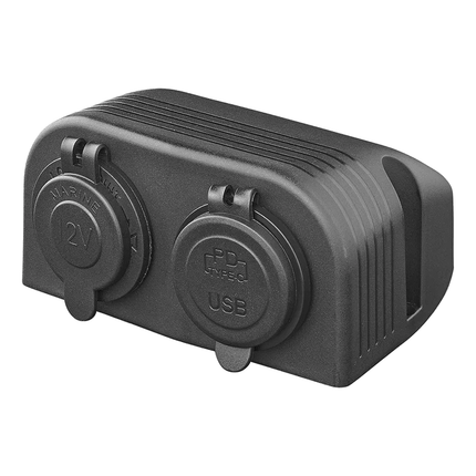 ProPlus ProPlus Opbouw Kit 12V Stekkerdoos met 2x USB C Snellader 2 Weg 3A voor Auto PAT Europe 3