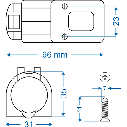 ProPlus ProPlus Opbouwdoos DIN 12V/24V - 16A - Stof - en Waterdicht Voor Voertuigen Caravans en Boten PAT Europe 2