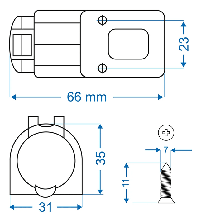 ProPlus ProPlus Opbouwdoos DIN 12V/24V - 16A - Stof - en Waterdicht Voor Voertuigen Caravans en Boten PAT Europe 2
