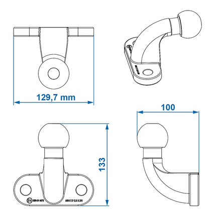 ProPlus ProPlus Trekhaakkogel Zwart Haaks D172kN S210kg Bumpertrekhaak zilver PAT Europe 3