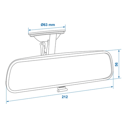 ProPlus ProPlus Universele Achteruitkijkspiegel Binnenspiegel 212x56mm met Zuignap PAT Europe 3