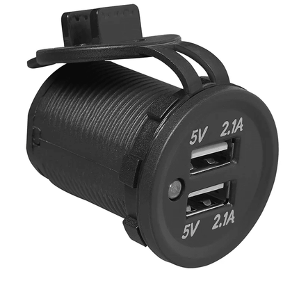 ProPlus ProPlus USB - Inbouwdoos Tweevoudig Type A 2x2100mA 12V/24V - Laadcontactdoos met Dop PAT Europe 1