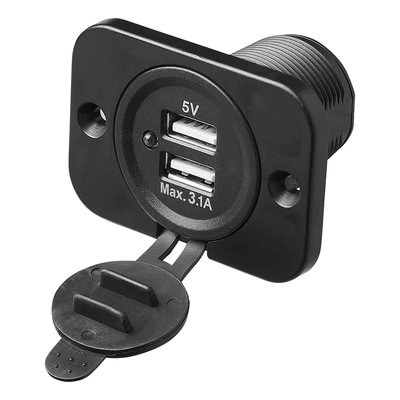 Proplus USB -Installationsbox Doppel Typ A 3100 mA - 12 V/24 V Ladebuchse mit Befestigungsmaterial