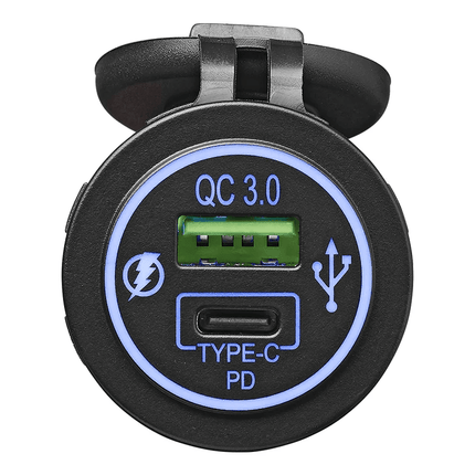 ProPlus ProPlus USB snellader inbouw 2 - weg 12/24V 3A type A + C - Laadcontactdoos met Dop PAT Europe 3