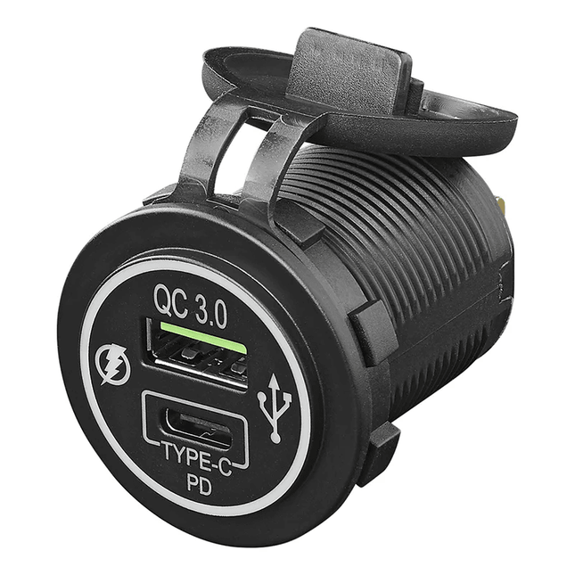 ProPlus ProPlus USB snellader inbouw 2 - weg 12/24V 3A type A + C - Laadcontactdoos met Dop PAT Europe 5