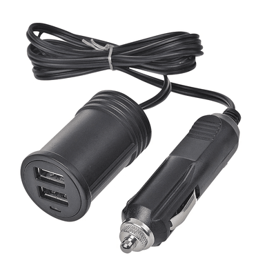 Proplus-Verlängerungskabel 1M mit USB-Ladegerät 2-Wege-Typ A-12V/24 V USB Splitter 3A