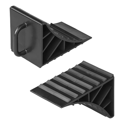 ProPlus Wielkeg Wielblok Klem Bandenstopper Rolstopper Incl. Handvat Set 2 stuks Kunststof Zwart - VCTparts.nl