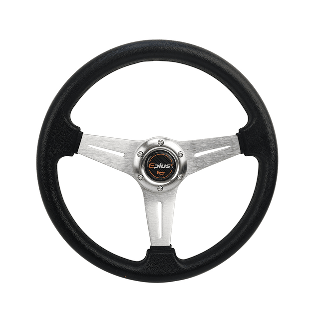 VCTparts Race Stuurwiel Aluminium met Claxon Knop 14inch / 350mm Quick Release Zilver NORGOS 2