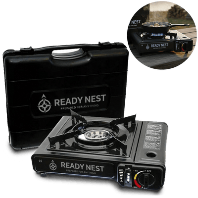 ReadyNest Tragbarer Notfall-Gaskocher für Camping – Ideal für Notfallsets, Vorbereitung und Outdoor-Abenteuer