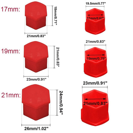 VCTparts Rode Wielbout Wielmoer Doppen Beschermende Afdekkapjes 20 stuks - 17mm (set) NORGOS 4
