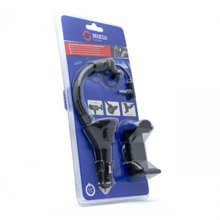 Sparco Sparco Bluetooth Muziek FM Transmitter + Telefoonhouder Handsfree Combi Zwart Einparts 4