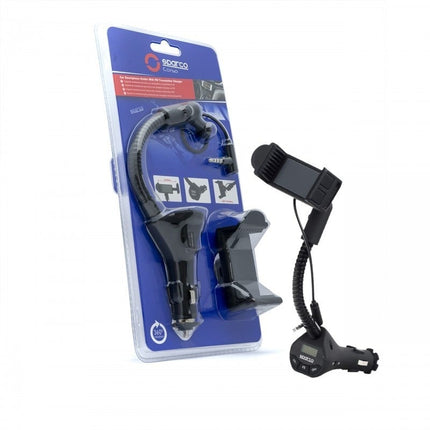 Sparco Sparco Bluetooth Muziek FM Transmitter + Telefoonhouder Handsfree Combi Zwart Einparts 2