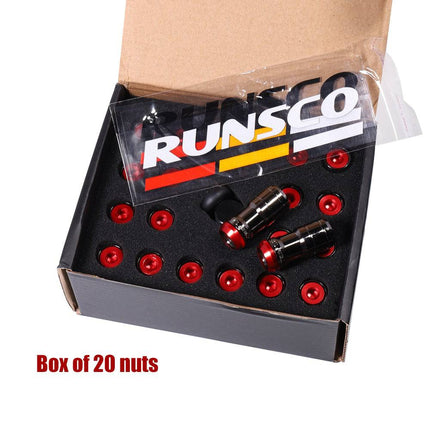 Stalen Wielmoeren Lug Nuts met Heptagon Slotbouten - M12x15 Rood - VCTparts.nl