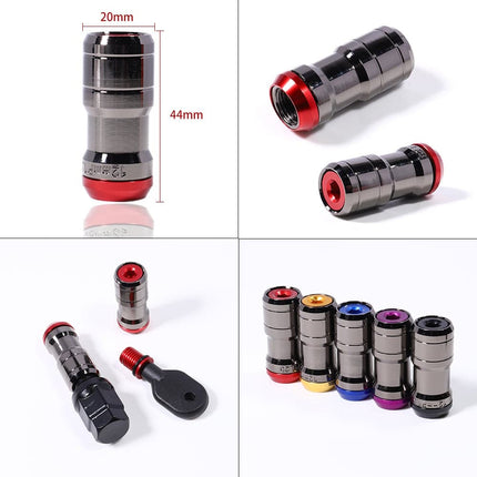 Stalen Wielmoeren Lug Nuts met Heptagon Slotbouten - M12x15 Rood - VCTparts.nl